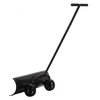 Gardenised Black Heavy Duty Snow Shovel Rolling Pusher Remover with Wheels and Wide Blades QI004186